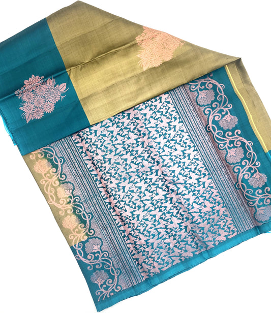 Handloom Pure Silk Saree - Flowers Motif