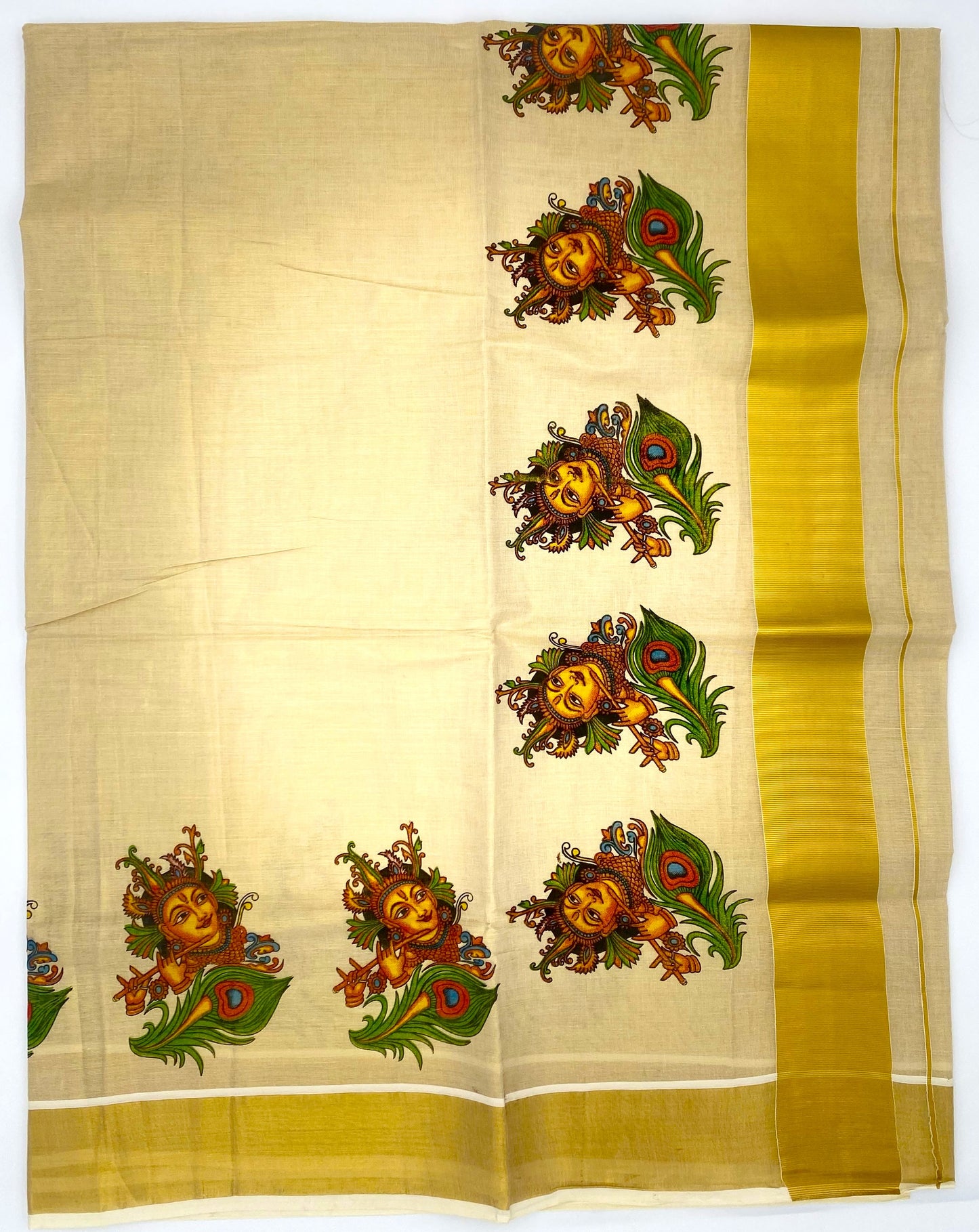 Gold Kerala Cotton Saree