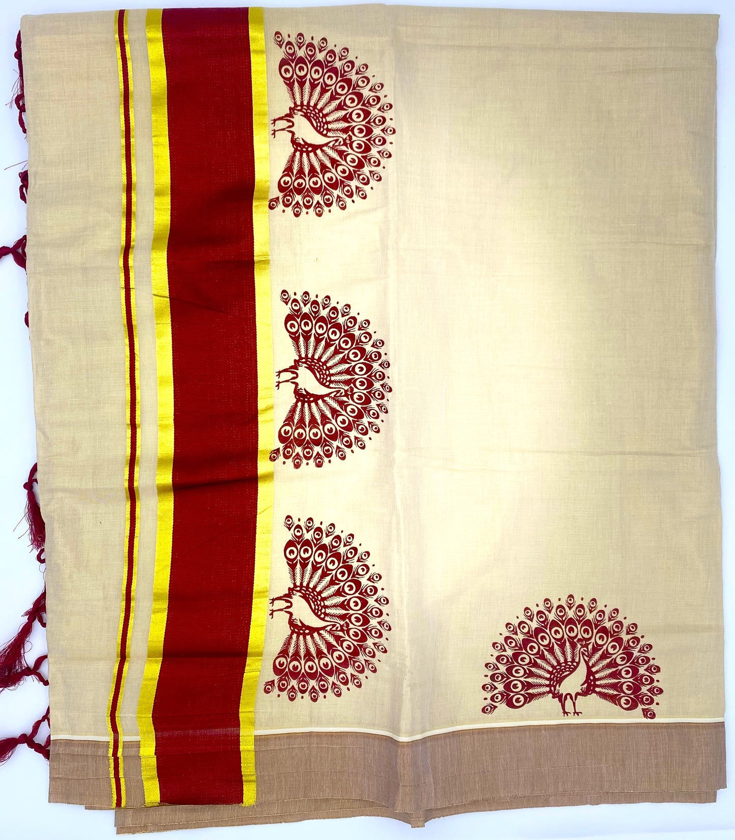 Color border Kerala cotton saree