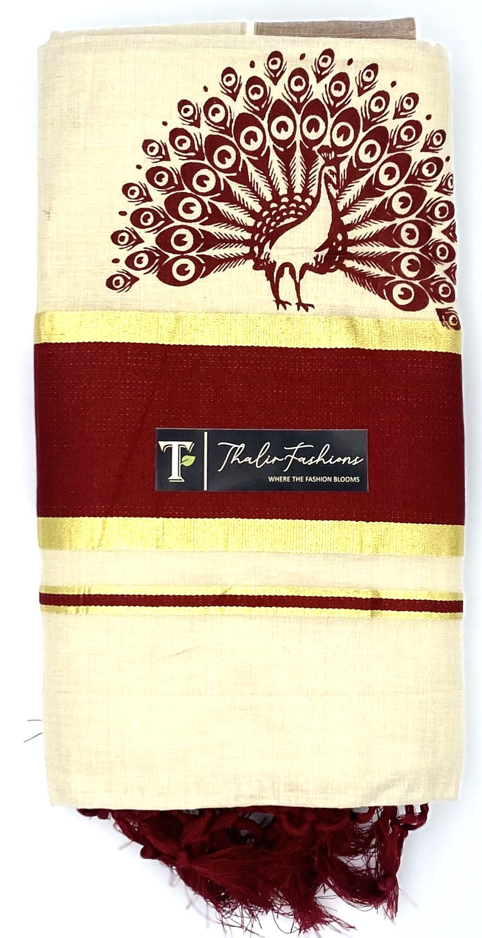 Color border Kerala cotton saree