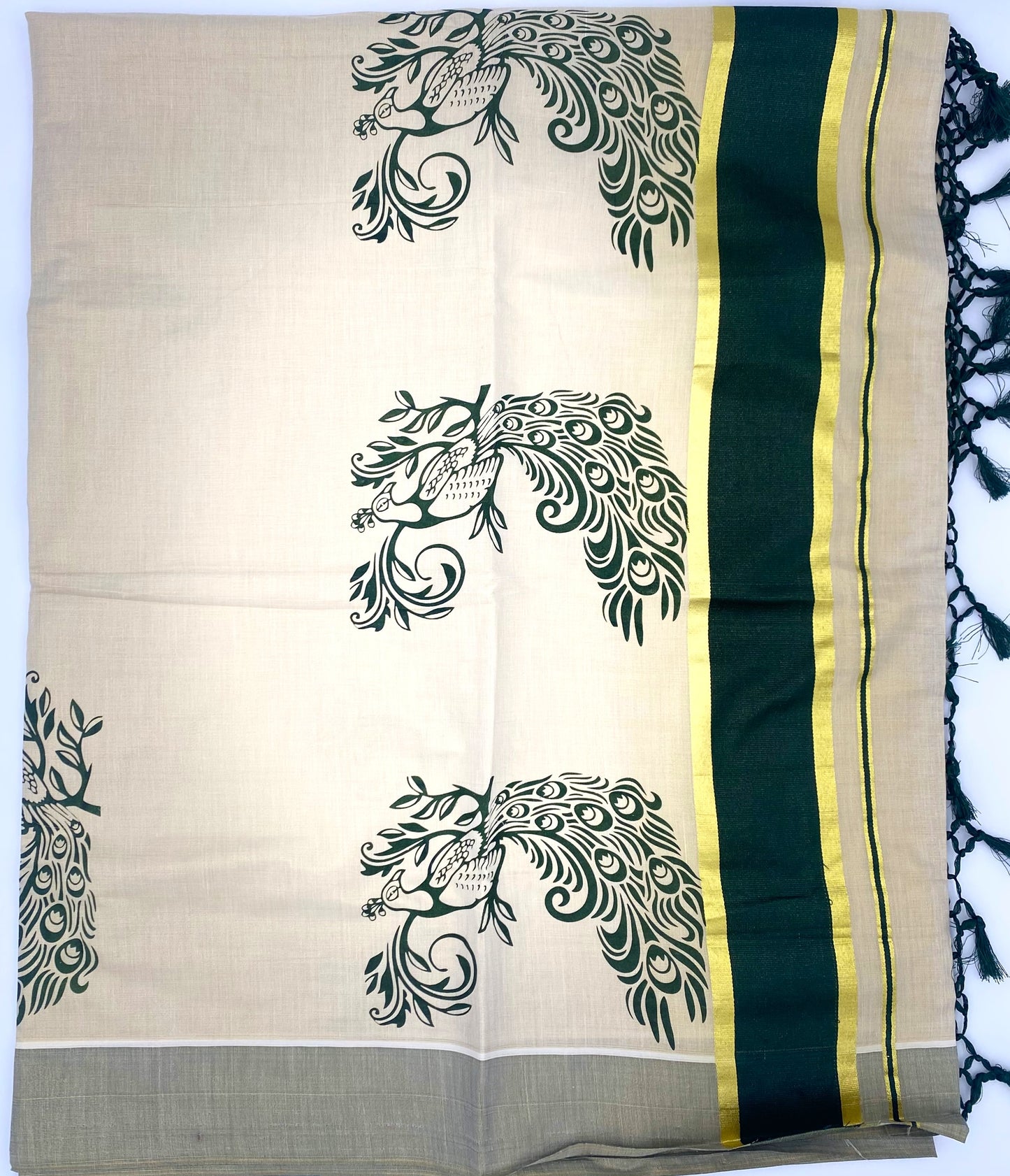 Color border Kerala cotton saree