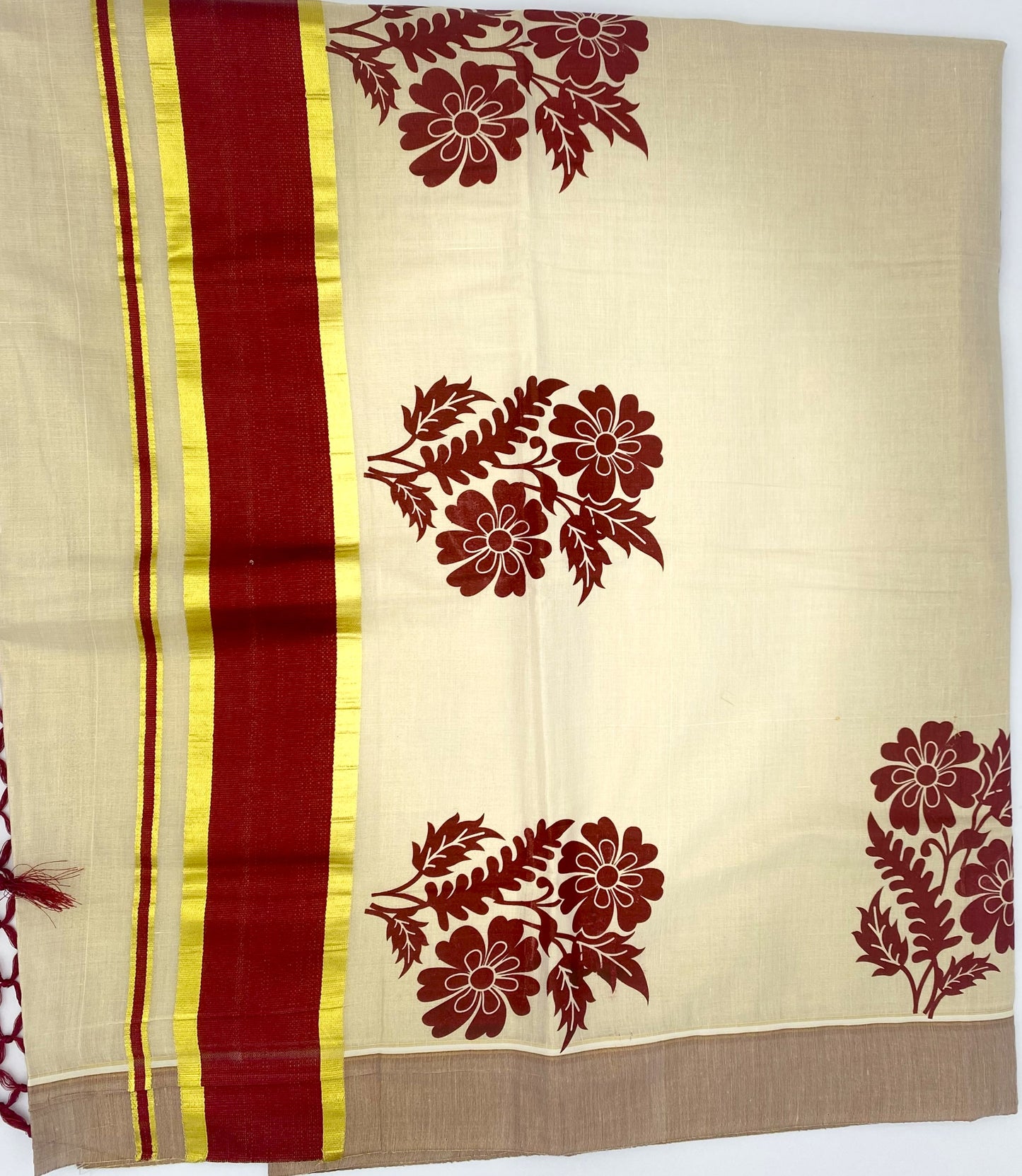 Color border Kerala cotton saree