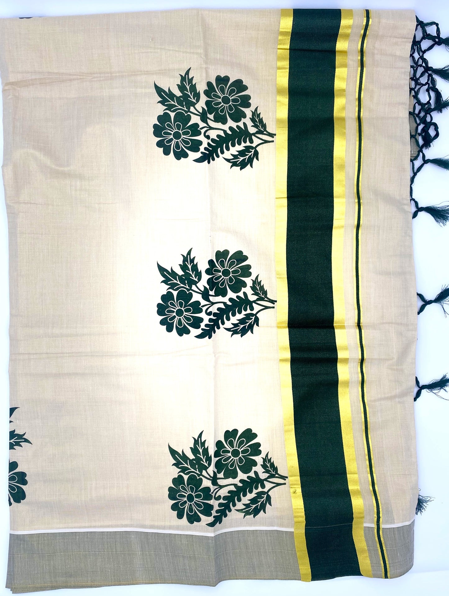 Color border Kerala cotton saree