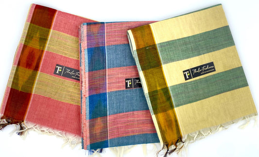 Cotton Saree - 2 inch Pochampally border