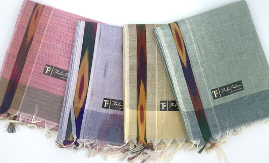 Cotton Saree - 1 inch Pochampally border