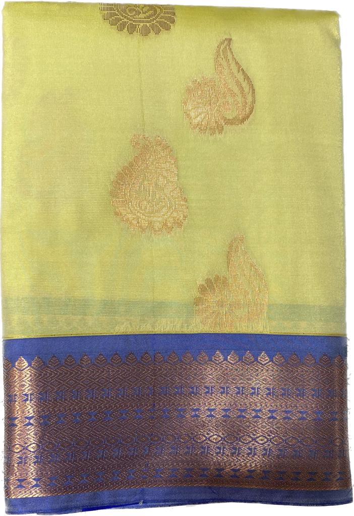 Putta and Contrast border Poly Silk Saree